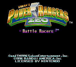 Power Rangers Zeo - Battle Racers (Europe) Title Screen